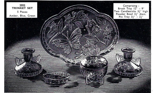 Sowerby 2552 Butterfly pattern trinket set